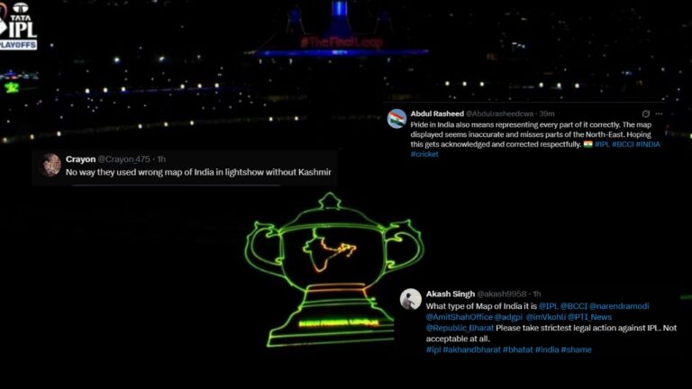BCCI Shows India’s Distorted Map In IPL Playoffs! Sparks Outrage As Fans Demand – আইপিএল ২০২৬: বিসিসিআই ভারতের বিকৃত মানচিত্র প্রদর্শন করেছে!